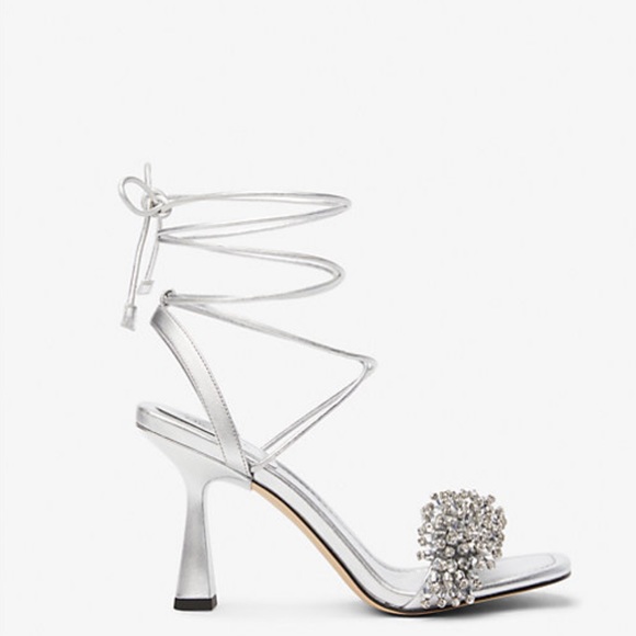 MICHAEL MICHAEL KORS Lucia Embellished Metallic Leather Sandal - Picture 5 of 13